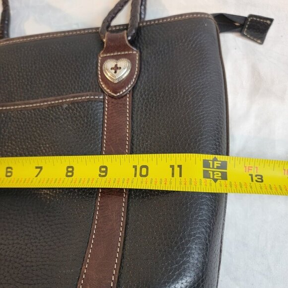 Brighton Leather Two Tone Bucket Shoulder Bag with Braided Straps - Picture 8 of 11